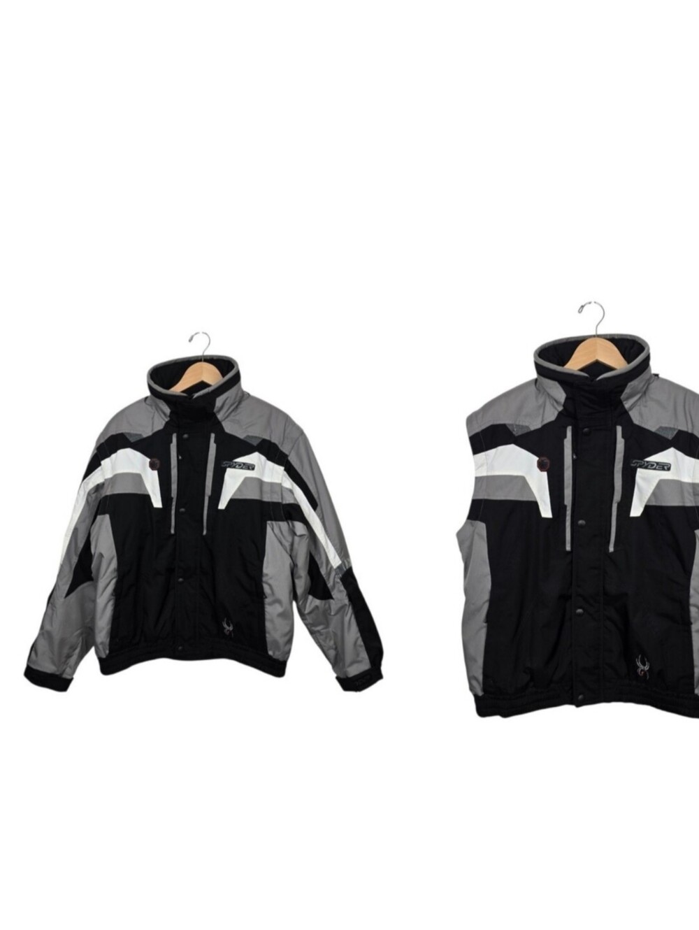 Spyder Dermizax Convertible Insulated Ski Jacket & Vest Men's Large Gray Black